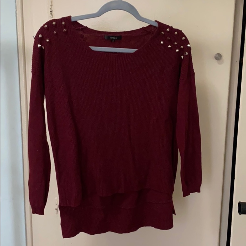 Burgundy Studded Sweater